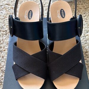 Dr. Scholl's Black and Tan Women's Sandals